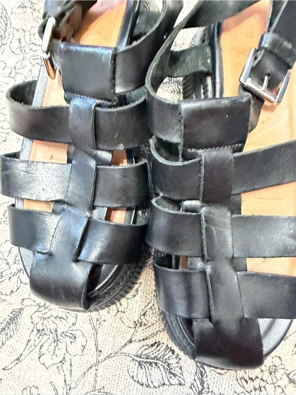 GANNI CREEPER SANDALS WITH PLATFORM SOLE - BLACK